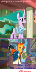 Size: 840x1708 | Tagged: safe, artist:meiyeezhu, screencap, mistmane, sunburst, pony, campfire tales, the crystalling, female, male, proverb, screencap comic, wisdom