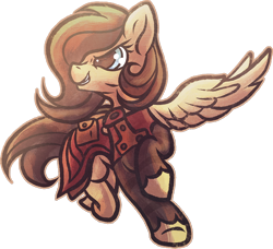 Size: 900x822 | Tagged: safe, artist:amura-of-jupiter, oc, oc only, oc:quillwright, pegasus, pony, fallout equestria, fallout equestria: of shadows, amputee, fanfic art, missing wing, scribe, scribe robe, solo, stump