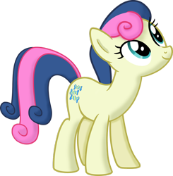 Size: 1004x1024 | Tagged: safe, artist:lman225, artist:potato22, bon bon, sweetie drops, earth pony, pony, female, looking up, mare, shading, simple background, smiling, solo, standing, transparent background, vector