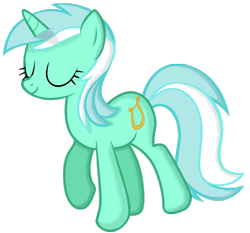 Size: 1097x1024 | Tagged: safe, artist:potato22, artist:tardifice, lyra heartstrings, pony, eyes closed, female, mare, shading, shadow, simple background, smiling, solo, transparent background, vector, walking