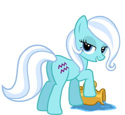 Size: 6600x6082 | Tagged: safe, artist:aborrozakale, oc, oc:aquarius, earth pony, pony, absurd resolution, aquarius, female, jar, jug, lidded eyes, mare, plot, ponyscopes, simple background, solo, transparent background, vector, water, zodiac