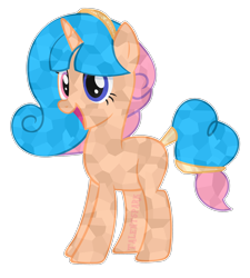 Size: 3520x3904 | Tagged: safe, artist:talentspark, oc, oc only, oc:cupcake, crystal pony, unicorn, crystallized, female, heterochromia, high res, mare, simple background, solo, transparent background