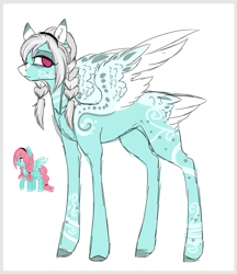 Size: 939x1088 | Tagged: safe, artist:holoriot, oc, oc only, oc:bitter frost, pegasus, pony, colored wings, female, mare, multicolored wings, solo