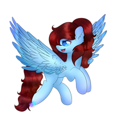 Size: 1024x1024 | Tagged: safe, artist:northlights8, oc, oc only, oc:daisy, pegasus, pony, colored pupils, ear fluff, female, flying, mare, simple background, solo, spread wings, transparent background