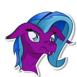 Size: 512x512 | Tagged: safe, artist:marchiedraws, oc, oc only, bat pony, pony, floppy ears, scrunchy face, simple background, solo, transparent background