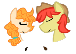 Size: 2300x1641 | Tagged: safe, artist:roseyicywolf, bright mac, pear butter, pony, the perfect pear, brightbutter, female, male, shipping, simple background, straight, transparent background