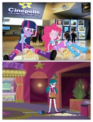 Size: 3106x4096 | Tagged: safe, juniper montage, pinkie pie, twilight sparkle, equestria girls, mirror magic, spoiler:eqg specials, cinema, equestria girls in real life, food, irl, mess, photo, popcorn