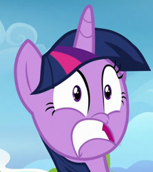 Size: 578x650 | Tagged: safe, edit, edited screencap, screencap, twilight sparkle, twilight sparkle (alicorn), alicorn, pony, top bolt, frown, inverted mouth, solo, wide eyes