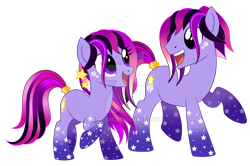 Size: 1024x681 | Tagged: safe, artist:centchi, oc, oc only, oc:star bright, oc:star light, earth pony, pony, female, male, mare, simple background, stallion, transparent background, watermark