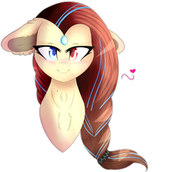 Size: 4000x4000 | Tagged: safe, artist:doux-ameri, oc, oc only, oc:pixel, earth pony, pony, absurd resolution, bust, female, floppy ears, heterochromia, mare, portrait, simple background, solo, transparent background