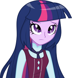 Size: 3000x3252 | Tagged: safe, artist:aqua-pony, sci-twi, twilight sparkle, equestria girls, alternate hairstyle, beautiful, clothes, loose hair, shirt, simple background, solo, transparent background, vest