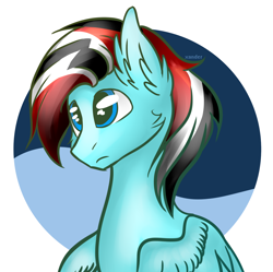 Size: 1438x1430 | Tagged: safe, artist:xanderserb, oc, pegasus, pony, black hair, blue skin, countryponies, countrypony, female, filly, mare, nation ponies, ponified, red, sealand, solo