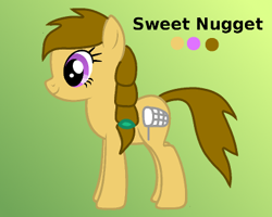 Size: 400x320 | Tagged: safe, artist:platinumdrop, oc, oc only, oc:sweet nugget, earth pony, pony, female, gradient background, mare, solo