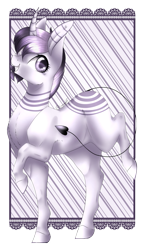 Size: 859x1495 | Tagged: safe, artist:lunawolf28, oc, oc only, oc:kitsie, pony, unicorn, augmented tail, female, mare, raised hoof, raised leg, solo