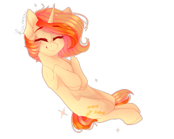 Size: 2000x1600 | Tagged: safe, artist:skimea, oc, oc only, oc:butterscotch, pony, unicorn, eyes closed, female, mare, simple background, solo, transparent background