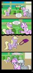 Size: 3168x6894 | Tagged: safe, artist:dinkyuniverse, diamond tiara, dinky hooves, silver spoon, pony, comic:wine essence, ableism, abuse, bully, bullying, chest fluff, comic, crying, dinkybuse, ear fluff, pain, ponyville schoolhouse, school, suffering, unshorn fetlocks