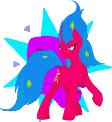 Size: 339x367 | Tagged: safe, artist:overlord pony, derpibooru exclusive, oc, oc only, oc:nuclear blossom, unicorn, animated, color cycling, colorful, gif, nonbinary, psychedelic, simple background, solo, transparent background