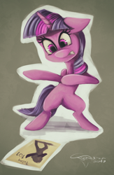 Size: 900x1384 | Tagged: safe, artist:ferasor, twilight sparkle, pony, bipedal, female, mare, pose, solo