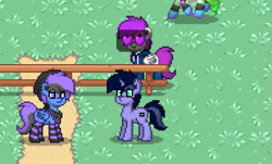 Size: 785x475 | Tagged: safe, screencap, oc, oc only, oc:purple flix, pony, clothes, cute, heart, pony town, socks, striped socks