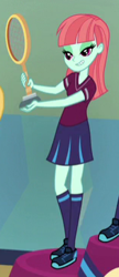 Size: 157x364 | Tagged: safe, screencap, melon mint, equestria girls, friendship games, clothes, cropped, skirt, solo, tennis, trophy