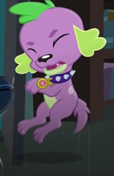 Size: 466x720 | Tagged: safe, screencap, spike, spike the regular dog, dog, equestria girls, friendship games, cropped, eyes closed, paws, puppy