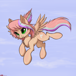 Size: 2165x2164 | Tagged: safe, artist:orang111, oc, oc only, oc:sweet skies, pegasus, pony, female, flying, mare, solo