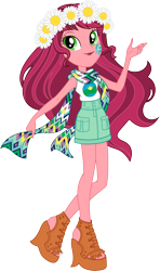 Size: 8608x14566 | Tagged: safe, artist:sugar-loop, gloriosa daisy, equestria girls, legend of everfree, .ai available, .svg available, absurd resolution, backcard, box art, camp fashion show outfit, clothes, geometric, scarf, shorts, simple background, solo, transparent background, vector