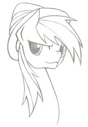 Size: 702x1008 | Tagged: safe, artist:basykail, daring do, bust, monochrome, portrait, solo, traditional art