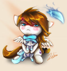 Size: 3508x3689 | Tagged: safe, artist:spectrumblaze, oc, oc only, pegasus, pony, chibi, female, looking at you, mare, signature