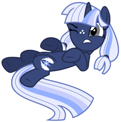 Size: 6470x6532 | Tagged: safe, artist:estories, oc, oc only, oc:silverlay, pony, unicorn, absurd resolution, female, mare, on back, one eye closed, simple background, solo, transparent background, vector