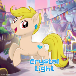 Size: 1080x1080 | Tagged: safe, oc, oc only, oc:crystal light, earth pony, pony, my little pony: the movie, diamond, diamond earring, ear piercing, earring, jewelry, mlp movie pony maker, piercing, red eyes, solo