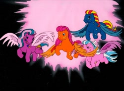 Size: 788x581 | Tagged: safe, screencap, brightglow, dazzleglow, happyglow, starglow, pony, g1, my little pony tales, glow 'n show ponies