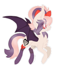 Size: 550x660 | Tagged: safe, artist:wishing-well-artist, oc, oc only, oc:sweet velvet, bat pony, pony, bow, clothes, female, hair bow, mare, simple background, socks, solo, transparent background