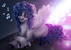 Size: 1122x794 | Tagged: safe, artist:flerfarvet, oc, oc only, oc:radio wave, singing, solo