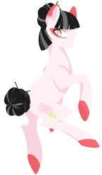 Size: 1447x2500 | Tagged: safe, artist:hirundoarvensis, oc, oc only, oc:jane, earth pony, pony, bipedal, bun, female, lineless, looking back, mare, simple background, solo, transparent background