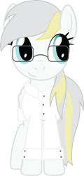 Size: 1400x2909 | Tagged: safe, artist:swivel-zimber, oc, oc only, oc:zimber fizz, pegasus, pony, clothes, female, glasses, lab coat, mare, simple background, solo, transparent background, vector