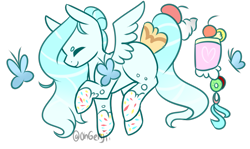 Size: 1513x900 | Tagged: safe, artist:glitterskies2808, oc, oc only, oc:mythical lantern, ice cream pony, original species, pony, female, mare, solo