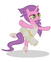 Size: 3800x4606 | Tagged: safe, artist:grypher, derpibooru exclusive, idw, masked matter-horn, pony, unicorn, absurd resolution, ballerina, clothes, cute, female, glasses, idw showified, mare, masked matterina, missing accessory, power ponies, simple background, solo, transparent background, tutu, tutu cute, vector