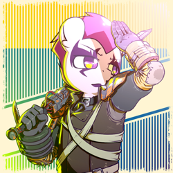 Size: 768x768 | Tagged: safe, artist:cero, artist:jubei the pony, sweetie belle, anthro, clothes, fallout 4, show stopper outfits, solo