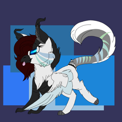 Size: 2560x2560 | Tagged: safe, artist:brokensilence, oc, oc only, oc:mira songheart, griffon, fluffy, griffonized, solo, species swap, tongue out