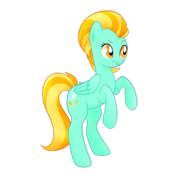 Size: 2000x2000 | Tagged: safe, artist:orcakisses, lightning dust, pegasus, pony, female, grin, happy, mare, rearing, simple background, smiling, solo, transparent background