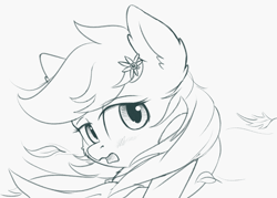 Size: 1050x750 | Tagged: safe, artist:malwinters, oc, oc only, oc:maple floret, pony, bust, monochrome, portrait, solo, windswept mane