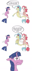 Size: 866x1920 | Tagged: safe, artist:stevetwisp, pinkie pie, princess skystar, twilight sparkle, twilight sparkle (alicorn), alicorn, seapony (g4), my little pony: the movie, club spongebob, comic, seaponified, seapony pinkie pie, seapony twilight, species swap, spongebob squarepants