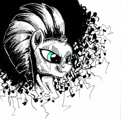 Size: 1090x1090 | Tagged: safe, artist:helmie-art, tempest shadow, pony, unicorn, my little pony: the movie, broken horn, evil grin, female, grin, inktober, mare, sketch, smiling, solo