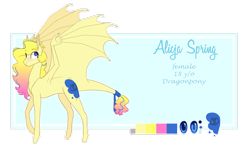 Size: 1024x601 | Tagged: safe, artist:alicjaspring, oc, oc only, oc:alicja spring, dracony, hybrid, reference sheet, solo