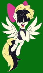 Size: 543x911 | Tagged: safe, artist:icey-wicey-1517, artist:michaela martin, derpibooru exclusive, songbird serenade, pegasus, pony, my little pony: the movie, the art of my little pony: the movie, colored, cute, female, green background, mare, open mouth, simple background, solo