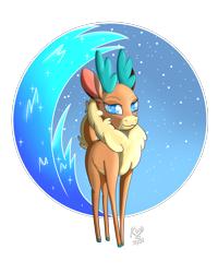 Size: 2000x2500 | Tagged: safe, artist:kiarawizard01, velvet reindeer, deer, reindeer, them's fightin' herds, community related, solo, starry eyes, wingding eyes