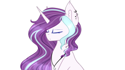 Size: 2560x1440 | Tagged: safe, artist:despotshy, oc, oc only, oc:magical brownie, pony, unicorn, bust, eyes closed, female, mare, portrait, simple background, solo, transparent background