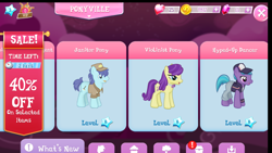 Size: 2560x1440 | Tagged: safe, azure velour, symphony, pony, deep clean, gameloft, hyped-up dancer, janitor pony, moptop, violinist pony