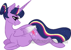 Size: 400x282 | Tagged: safe, artist:shiiazu, twilight sparkle, twilight sparkle (alicorn), alicorn, pony, alternate hairstyle, female, mare, pregnant, simple background, transparent background